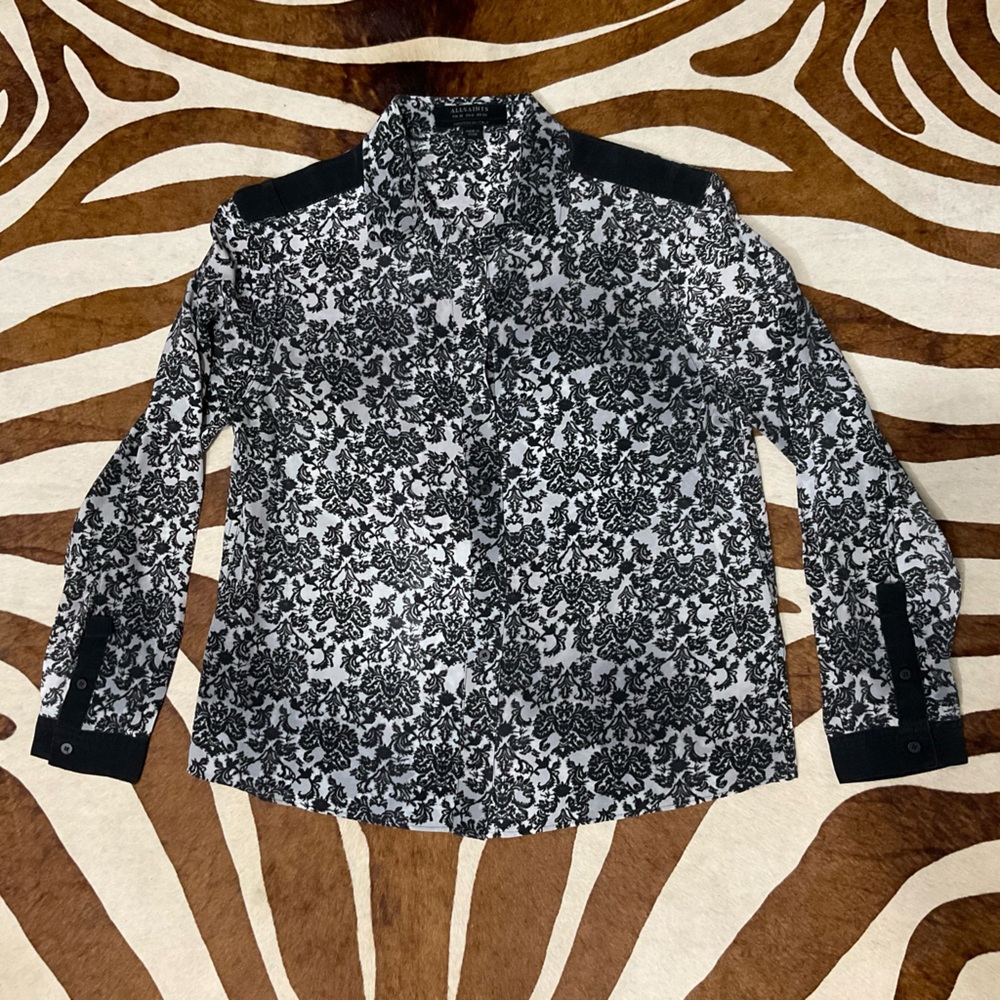 All Saints Rivet Mercury 100% Silk Button Down Blouse - Picture 3 of 9